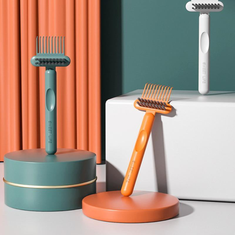 Ultimate Comb & Hairbrush Cleaner Set - 2 Dual-Tool Rake/Bristle Brushes for Effortless Hair & Dust Removal - Portable & Reusable for Home or Professional Use