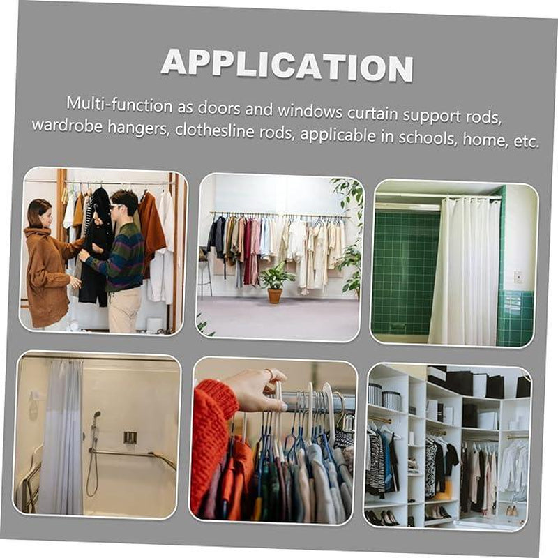 Adjustable Drill-Free Telescopic Tension Rod, Heavy Duty Stainless Steel Hanging Rod for Clothes & Curtains, No-Damage Installation for Bathroom, Closet, Window & Room Divider