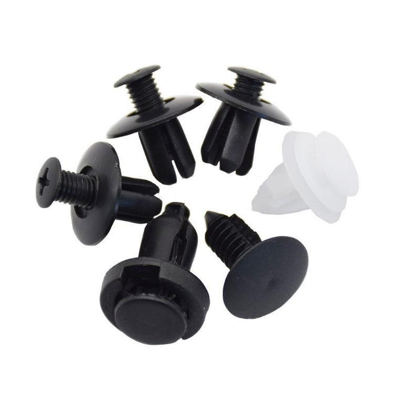 HE26 100-Piece Universal Automotive Expansion Screw Clip Set, Suitable for Mudguards, Fenders, Door Panels, and Other Car Components. Includes Models C05, C20, C32, B01, D02, and A16. Car Accessories.