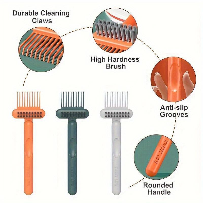 Ultimate Comb & Hairbrush Cleaner Set - 2 Dual-Tool Rake/Bristle Brushes for Effortless Hair & Dust Removal - Portable & Reusable for Home or Professional Use