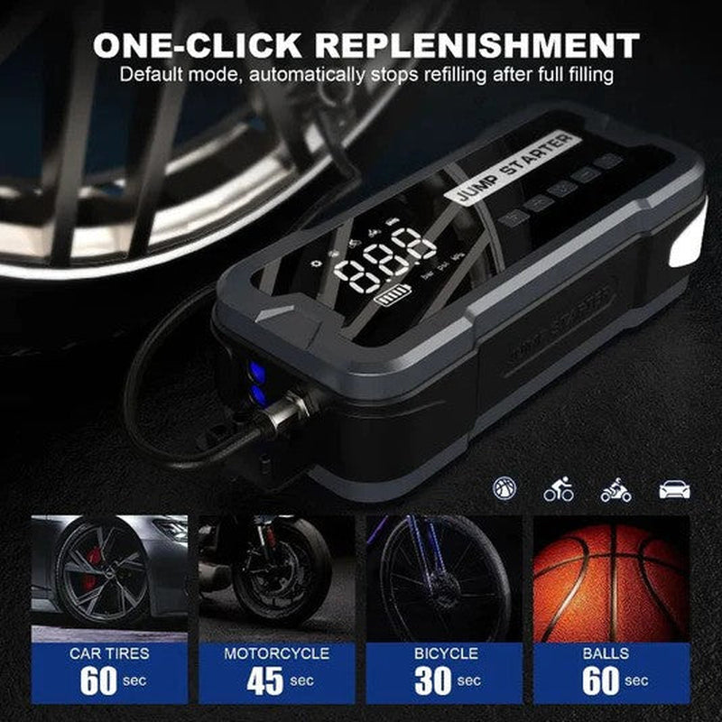 Portable 4 in 1 Jump Starter with Air Pump