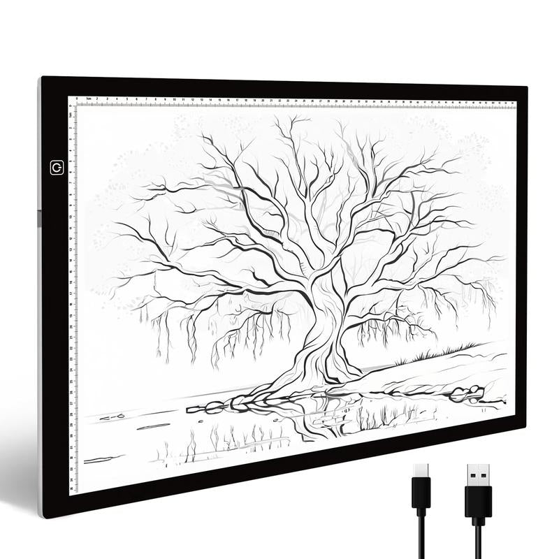 Portable Diamond Painting A2 Light Board LED Acrylic 3-Level Dimming Pad for Calligraphy Anime Painting Sketching DIY Art Non-Rechargeable Slim Design Halloween Christmas Birthday