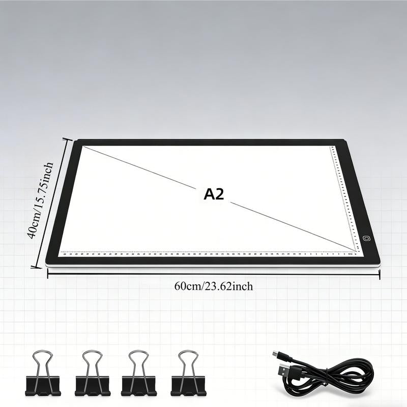 Portable Diamond Painting A2 Light Board LED Acrylic 3-Level Dimming Pad for Calligraphy Anime Painting Sketching DIY Art Non-Rechargeable Slim Design Halloween Christmas Birthday
