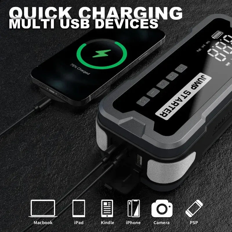 Portable 4 in 1 Jump Starter with Air Pump