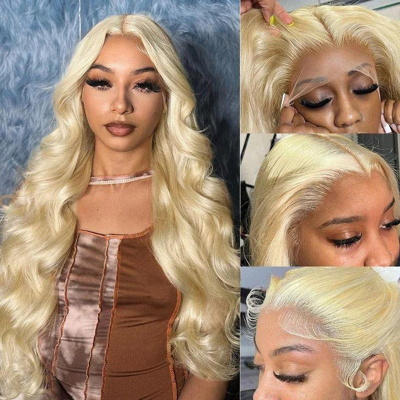 Transform Your Look with the Hot Star 613 Blonde 13X6 Lace Front Wig - Pre Plucked, HD Transparent Lace, and Gorgeous Waves!