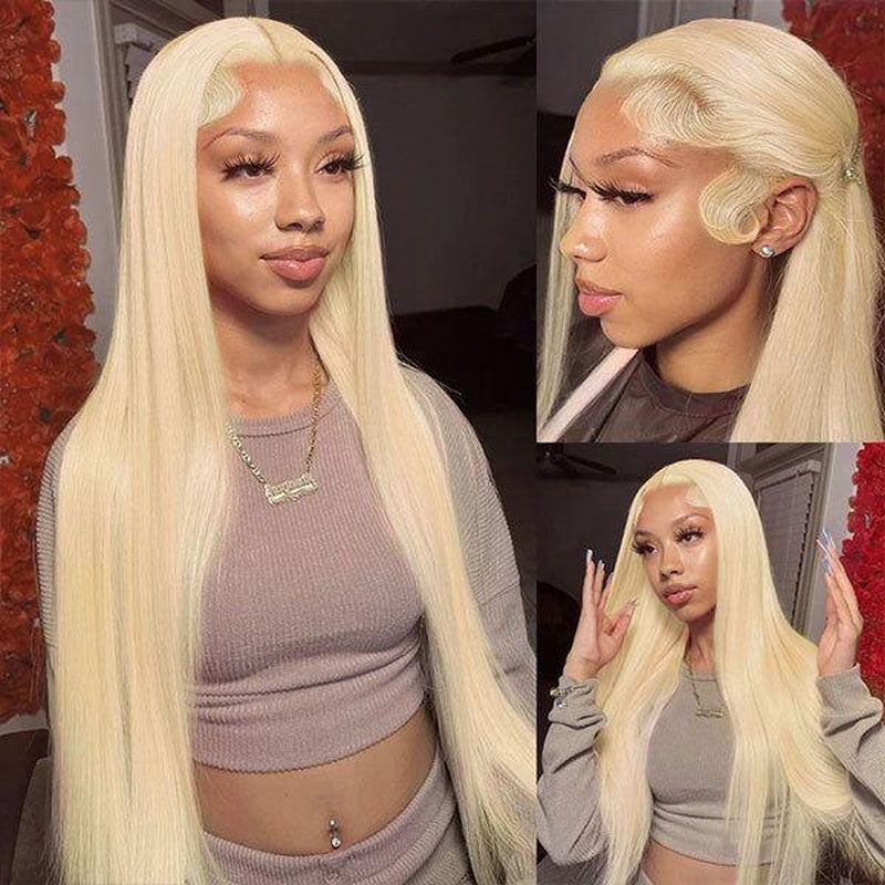 Transform Your Look with the Hot Star 613 Blonde 13X6 Lace Front Wig - Pre Plucked, HD Transparent Lace, and Gorgeous Waves!