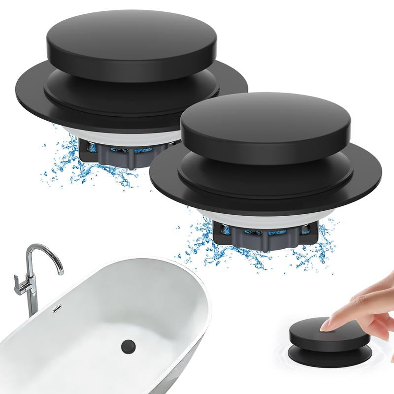 Hibbent Bathtub Drain Stopper, Bathroom Drain Stopper with Hair Catcher, Bath Tub Drain Strainer Plug and Cover