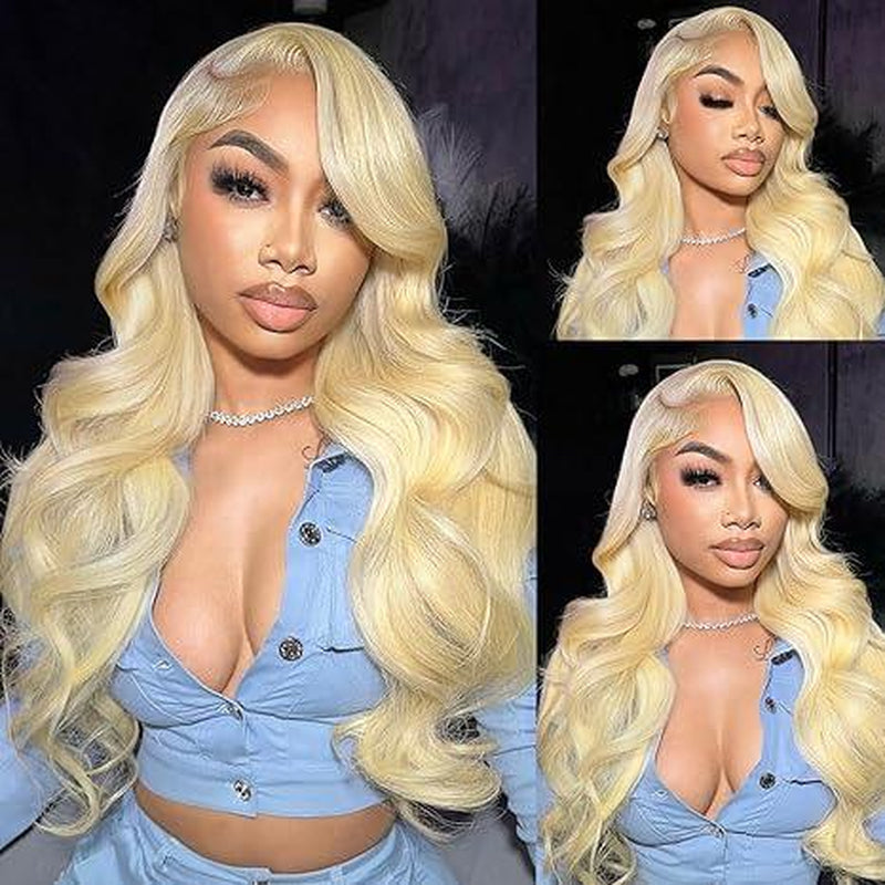 Transform Your Look with the Hot Star 613 Blonde 13X6 Lace Front Wig - Pre Plucked, HD Transparent Lace, and Gorgeous Waves!