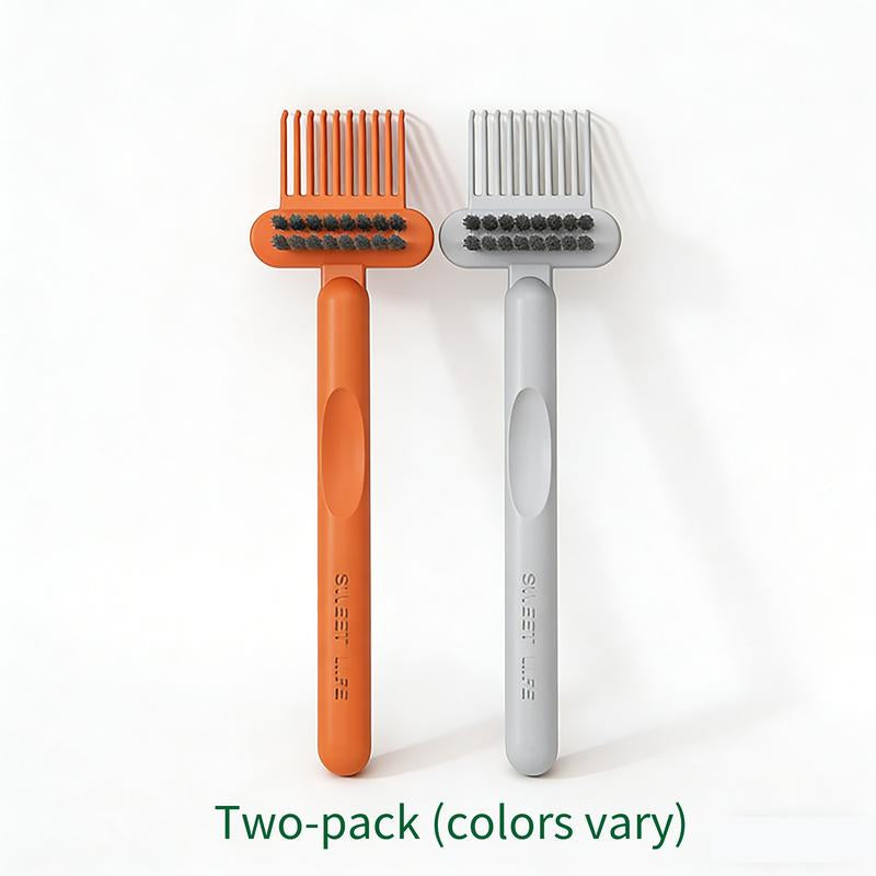 Ultimate Comb & Hairbrush Cleaner Set - 2 Dual-Tool Rake/Bristle Brushes for Effortless Hair & Dust Removal - Portable & Reusable for Home or Professional Use