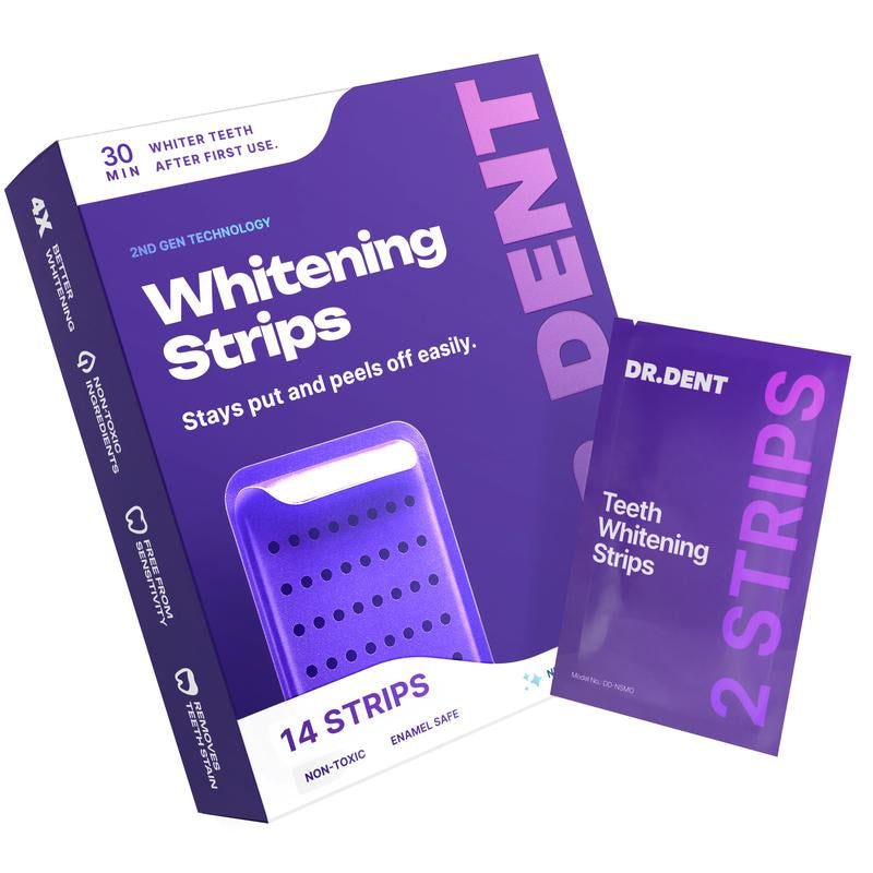DRDENT Purple Teeth Whitening Strips - 21 Sessions of Enamel-Safe, Non-Sensitive, Peroxide-Free Whitening!