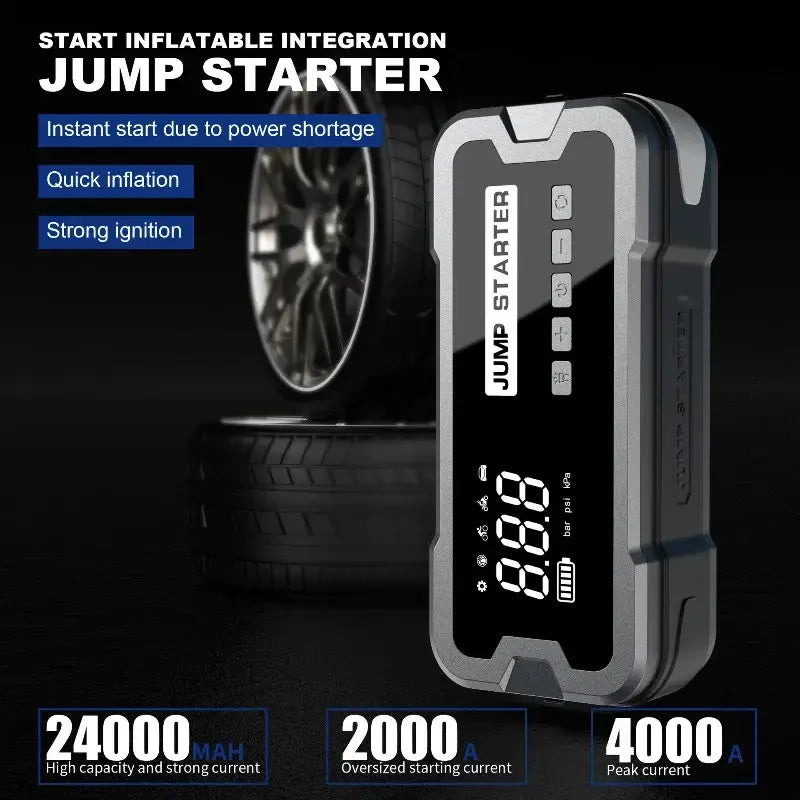 Portable 4 in 1 Jump Starter with Air Pump