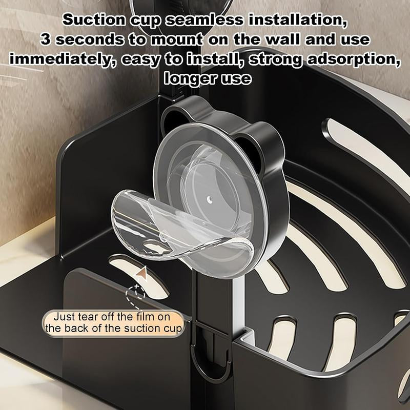 3-Pack Gun Gray Plastic Triangle Suction Cup Shower Caddy 3-Tier Corner Shelves No Drilling Bathroom Storage Rack 40Lbs Load Capacity