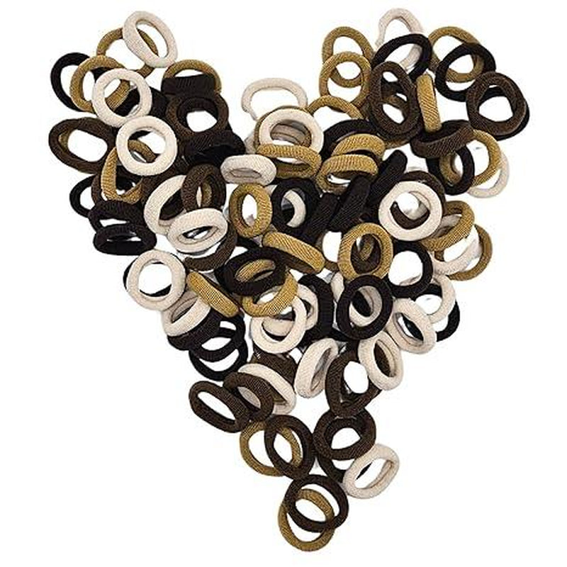 100 Four-Color Hair Bands Seamless Ponytail Fixator No Damage Thick Elastic Scrunchies for Women Girls Men Hair Accessories Durable Neutral Colors Tie up Back Black Headband Set