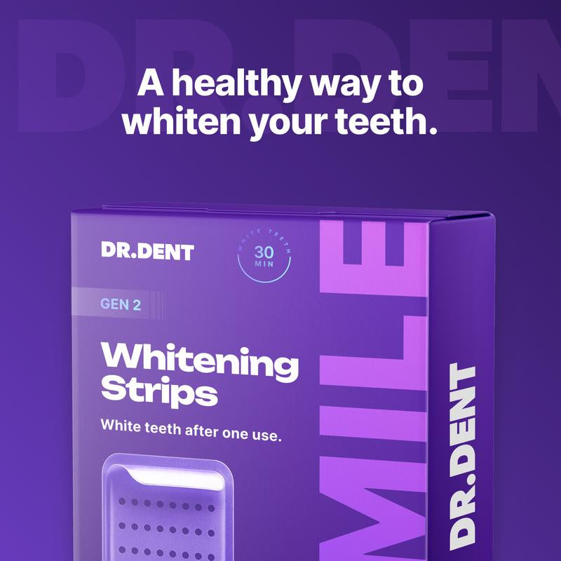 DRDENT Purple Teeth Whitening Strips - 21 Sessions of Enamel-Safe, Non-Sensitive, Peroxide-Free Whitening!