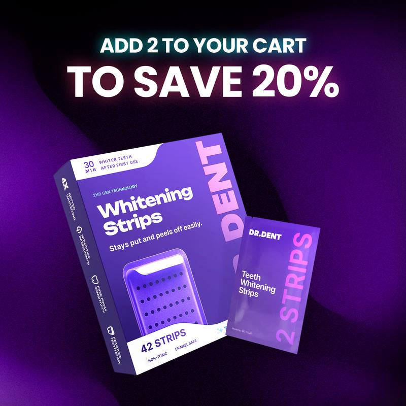 DRDENT Purple Teeth Whitening Strips - 21 Sessions of Enamel-Safe, Non-Sensitive, Peroxide-Free Whitening!