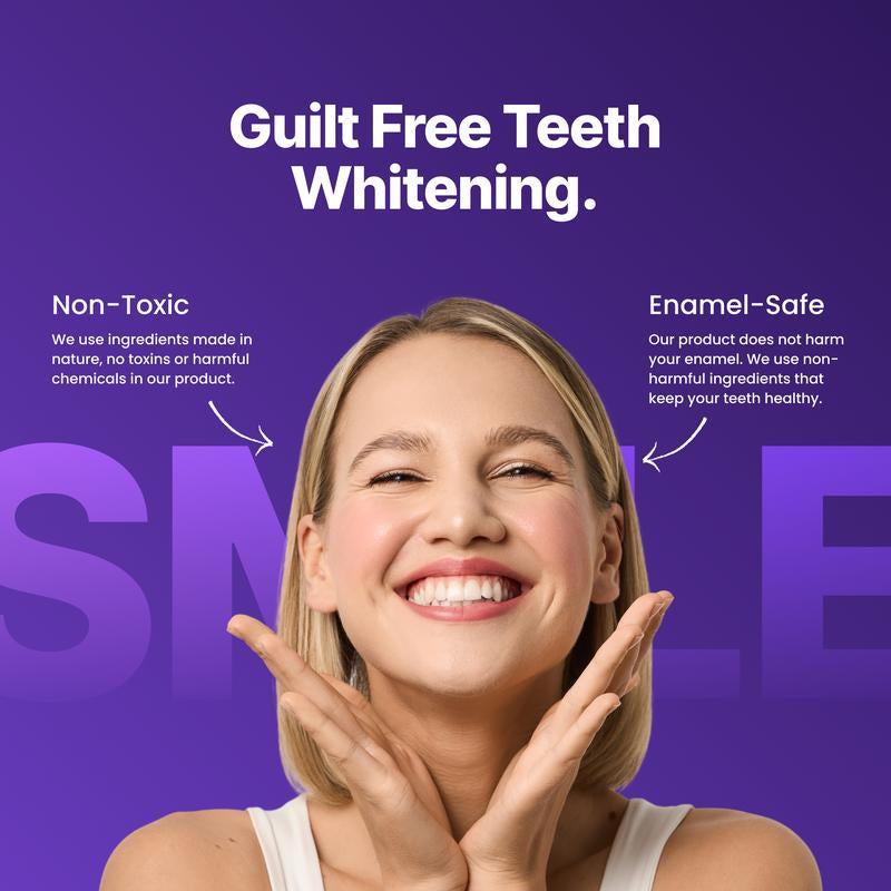 DRDENT Purple Teeth Whitening Strips - 21 Sessions of Enamel-Safe, Non-Sensitive, Peroxide-Free Whitening!