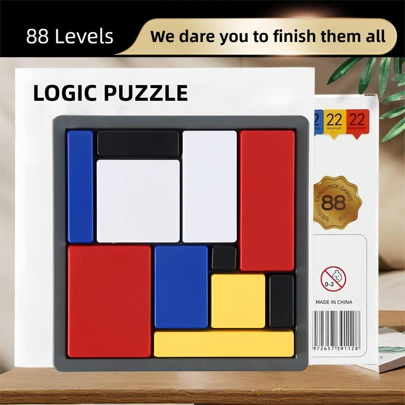 Logic Game 88 Brain-Teasing Puzzles for Kids, Teens & Adults | Portable Educational Toy for Travel, Gifts & Family Fun (Ages 7+)
