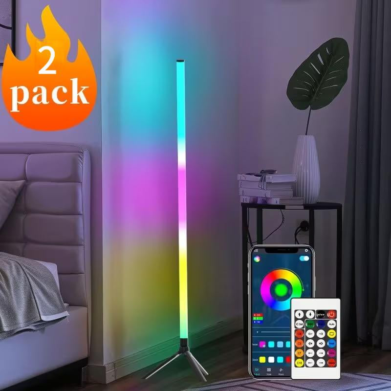 Modern Floor Lamp with Music Sync & 16 Million DIY Colors Dual Control via APP & Remote USB Music Synchronization for Bedroom Living Room Gaming Room - Dimensions Shower Rgb Lights Lights