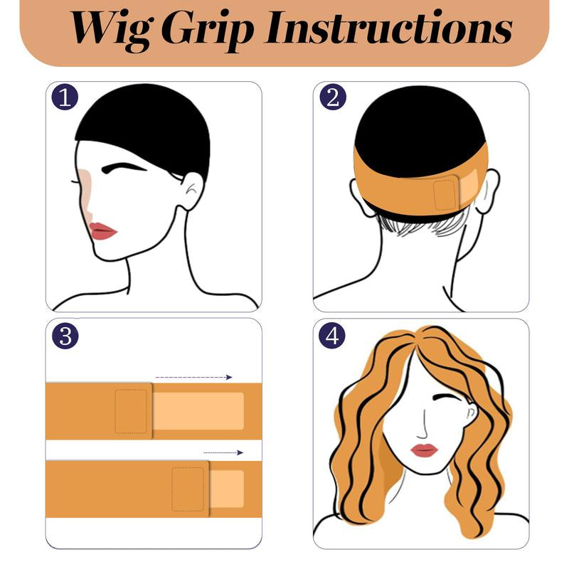DWY C Adjustable Elastic Nude Wig Grip Band Hair Band for Woman