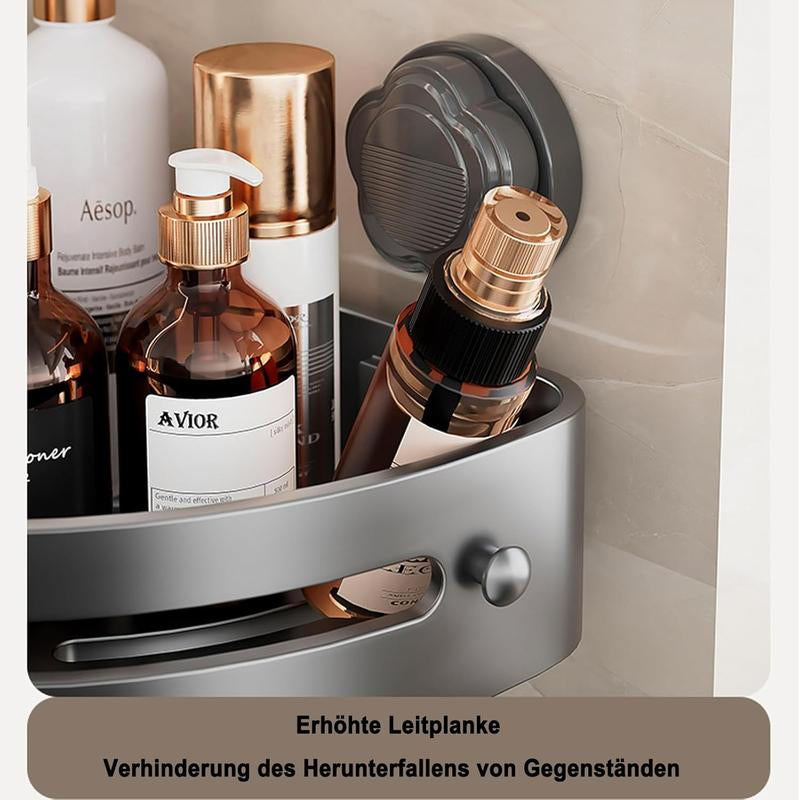 3-Pack Gun Gray Plastic Triangle Suction Cup Shower Caddy 3-Tier Corner Shelves No Drilling Bathroom Storage Rack 40Lbs Load Capacity